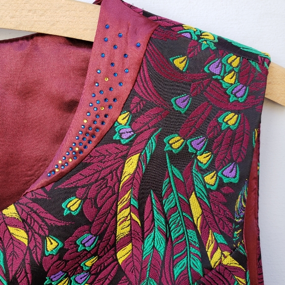 NWT Coeur de Vague Peacock Print Fit & Flare Dress - Picture 5 of 8